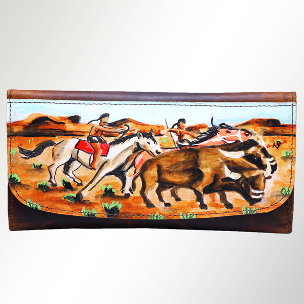 ADBGM112 Hand-Painted Leather Crossbody Clutch - Western Design by American Darling