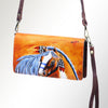 ADBGM169 Hand-Painted Leather Crossbody Purse - Multiple Western Scene
