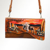 ADBGM179 Handcrafted Western Tooled Leather Crossbody with Artistic Rodeo Design