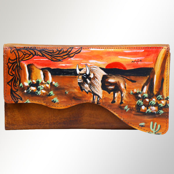 ADBGM179 Handcrafted Western Tooled Leather Crossbody with Artistic Rodeo Design