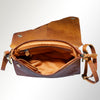 ADBGM232 Hand-Painted Leather Bag with Structured Silhouette and Interior Pockets