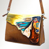 ADBGM232 Hand-Painted Leather Bag with Structured Silhouette and Interior Pockets