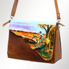 ADBGM232 Hand-Painted Leather Bag with Structured Silhouette and Interior Pockets