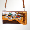 ADBGM179 Handcrafted Western Tooled Leather Crossbody with Artistic Rodeo Design