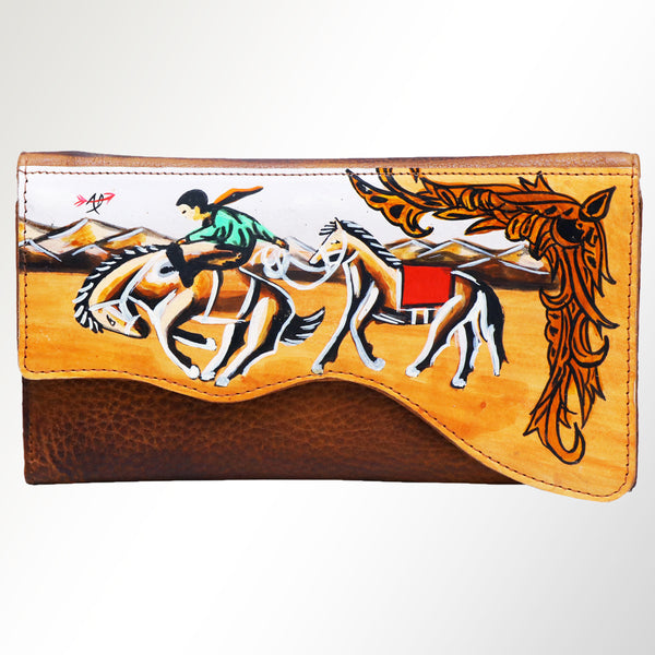 ADBGM179 Handcrafted Western Tooled Leather Crossbody with Artistic Rodeo Design