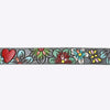 LC-ADBLF127 Hand-Tooled Leather Belt - Multicolor Flowers on Gray with Western Buckle