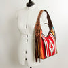 ADBGA212 American Darling Hand-Woven Saddle Blanket Hobo Bag Hand Tooled Leather Fringe