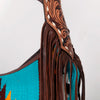 ADBGA212 American Darling Hand-Woven Saddle Blanket Hobo Bag Hand Tooled Leather Fringe