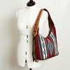 ADBGA212 American Darling Hand-Woven Saddle Blanket Hobo Bag Hand Tooled Leather Fringe