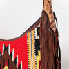 ADBGA212 American Darling Hand-Woven Saddle Blanket Hobo Bag Hand Tooled Leather Fringe