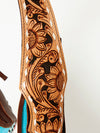 ADBGA212 American Darling Hand-Woven Saddle Blanket Hobo Bag Hand Tooled Leather Fringe