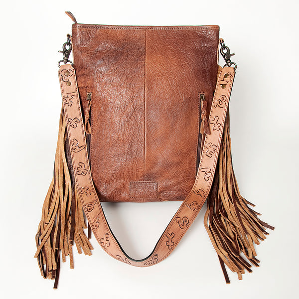 ADBG316 American Darling Hand Tooled Genuine Leather Large Cross body Bag