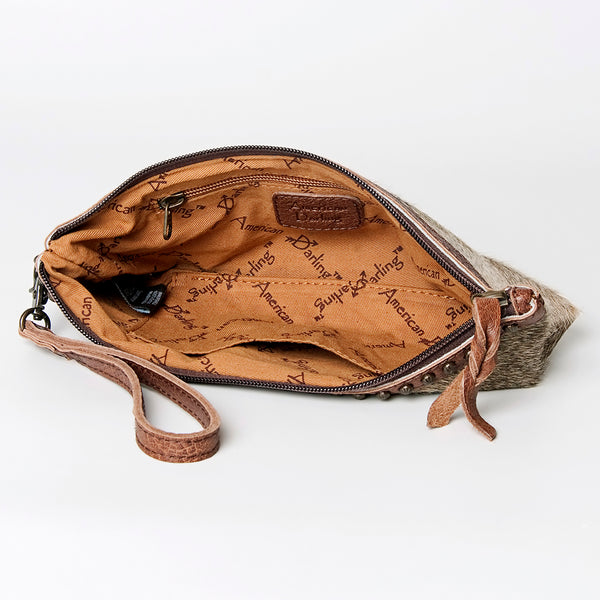 ADBG344 American Darling Genuine Hair On Hide Pattern Leather Western Wristlet
