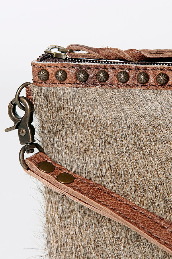 ADBG344 American Darling Genuine Hair On Hide Pattern Leather Western Wristlet