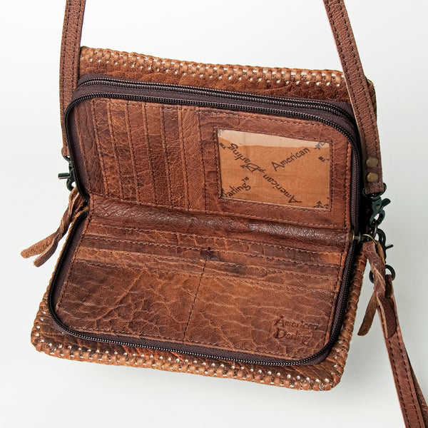 ADBG485 American Darling Braided Cowhide Leather Organiser Bag