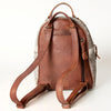 ADBGS156 Genuine Cowhide Leather Backpack with Hand-Tooled Floral Patch - Western Rodeo Style