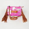 ADBG501 American Darling Small Cross body Bag - Hair-On Cowhide Hand Tooled Floral Leather