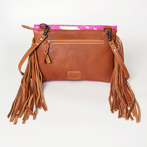 ADBG501 American Darling Small Cross body Bag - Hair-On Cowhide Hand Tooled Floral Leather