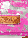 ADBG501 American Darling Small Cross body Bag - Hair-On Cowhide Hand Tooled Floral Leather