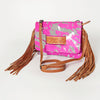 ADBG501 American Darling Small Cross body Bag - Hair-On Cowhide Hand Tooled Floral Leather