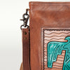 ADBG719 American Darling Hand Tooled Leather Large Cross body Bag Western Fringed Handbag
