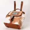 ADBG620 American Darling Hair-On Cowhide Western Leather Backpack Bag with Hand Tooled Detailing