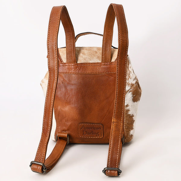 ADBG620 American Darling Hair-On Cowhide Western Leather Backpack Bag with Hand Tooled Detailing