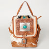 ADBG620 American Darling Hair-On Cowhide Western Leather Backpack Bag with Hand Tooled Detailing
