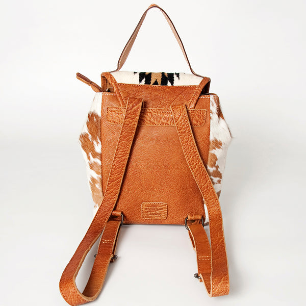 ADBG620 American Darling Hair-On Cowhide Western Leather Backpack Bag with Hand Tooled Detailing