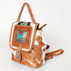 ADBG620 American Darling Hair-On Cowhide Western Leather Backpack Bag with Hand Tooled Detailing