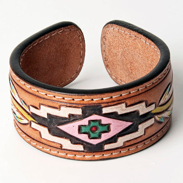 LC-ADBRF164 carved Genuine Leather Bracelet women