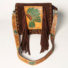 ADBGA213 American Darling Handcrafted Tooled Leather Messenger Bag with Headdress
