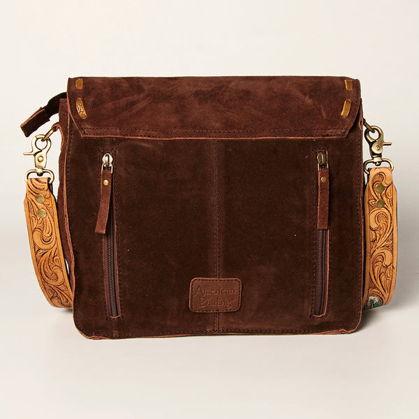 ADBGA213 American Darling Handcrafted Tooled Leather Messenger Bag with Headdress