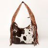 ADBGA214 American Darling Cowhide & Tooled Leather Fringe Hobo Shoulder Handbag