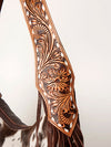 ADBGA214 American Darling Cowhide & Tooled Leather Fringe Hobo Shoulder Handbag
