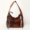 ADBGA214 American Darling Cowhide & Tooled Leather Fringe Hobo Shoulder Handbag