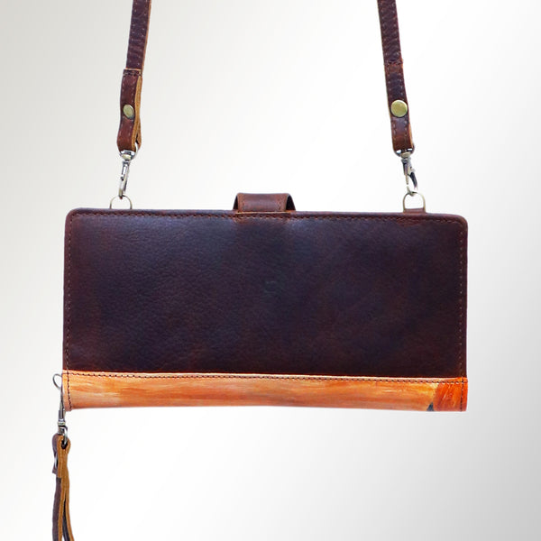 ADBGM113 Hand-Painted Leather Rodeo Wallet Crossbody-Western Design
