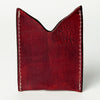 ADCCF106 Hand-Tooled Leather Card Holder - Western Bull Skull & Floral Design