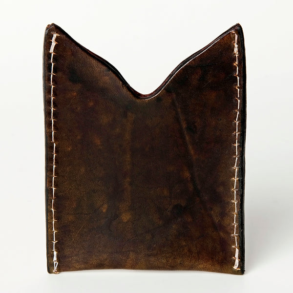 ADCCF108 Hand-Tooled Leather Card Holder - Sunflower & Western Floral Design
