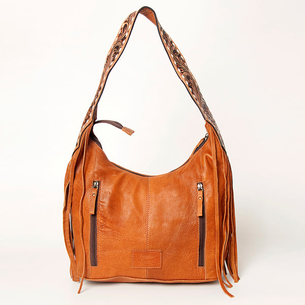 ADBGA215 American Darling Hobo Bag Full Grain Leather with Tooled Strap & Fringe