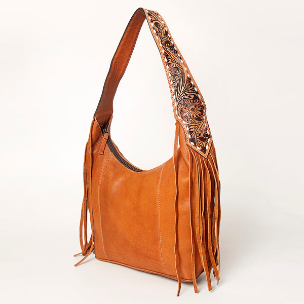 ADBGA215 American Darling Hobo Bag Full Grain Leather with Tooled Strap & Fringe
