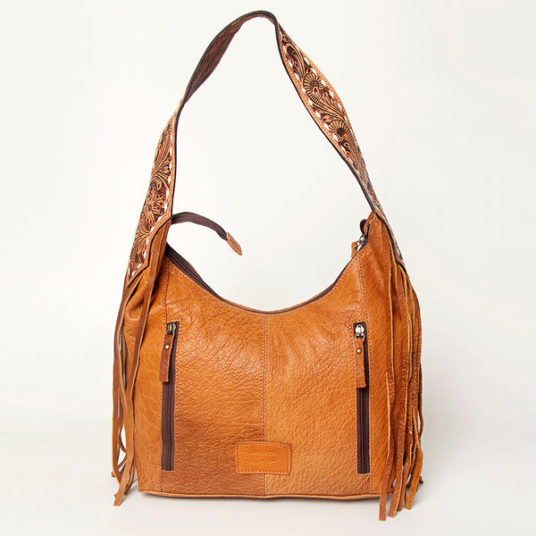 ADBGA215 American Darling Hobo Bag Full Grain Leather with Tooled Strap & Fringe