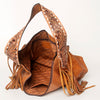 ADBGA215 American Darling Hobo Bag Full Grain Leather with Tooled Strap & Fringe