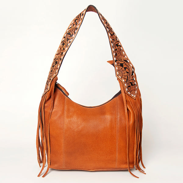 ADBGA215 American Darling Hobo Bag Full Grain Leather with Tooled Strap & Fringe