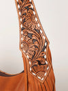 ADBGA215 American Darling Hobo Bag Full Grain Leather with Tooled Strap & Fringe