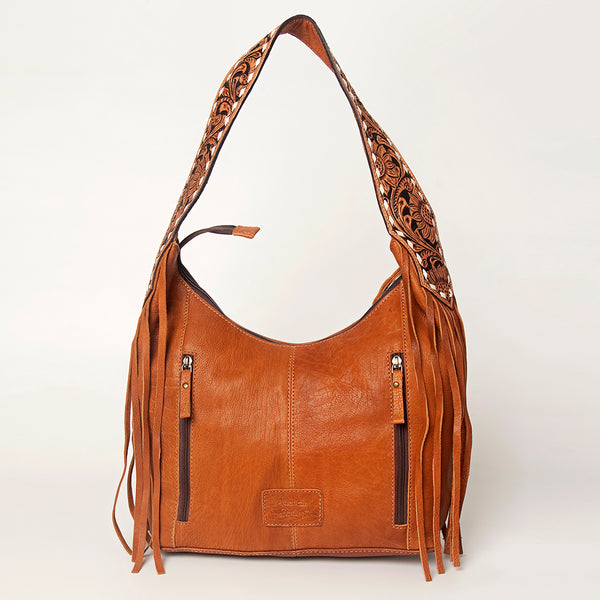 ADBGA215 American Darling Hobo Bag Full Grain Leather with Tooled Strap & Fringe