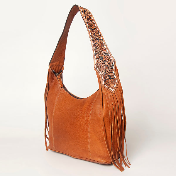 ADBGA215 American Darling Hobo Bag Full Grain Leather with Tooled Strap & Fringe