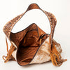 ADBGA216 American Darling Hair-On Cowhide Fringe Hobo Bag Floral Tooled Leather