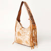 ADBGA216 American Darling Hair-On Cowhide Fringe Hobo Bag Floral Tooled Leather