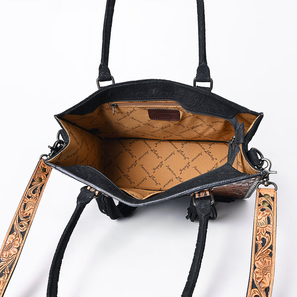 ADBG230 American Darling Western Leather Tote Bag - Hand Tooled Floral Carved Damascus Purse